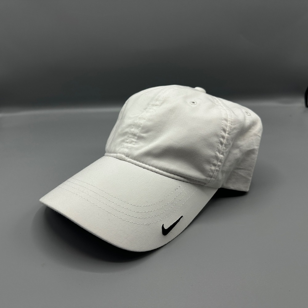 Nike Golf Heritage 86 White Adjustable Hat Mens Swoosh Baseball Cap 380660-100